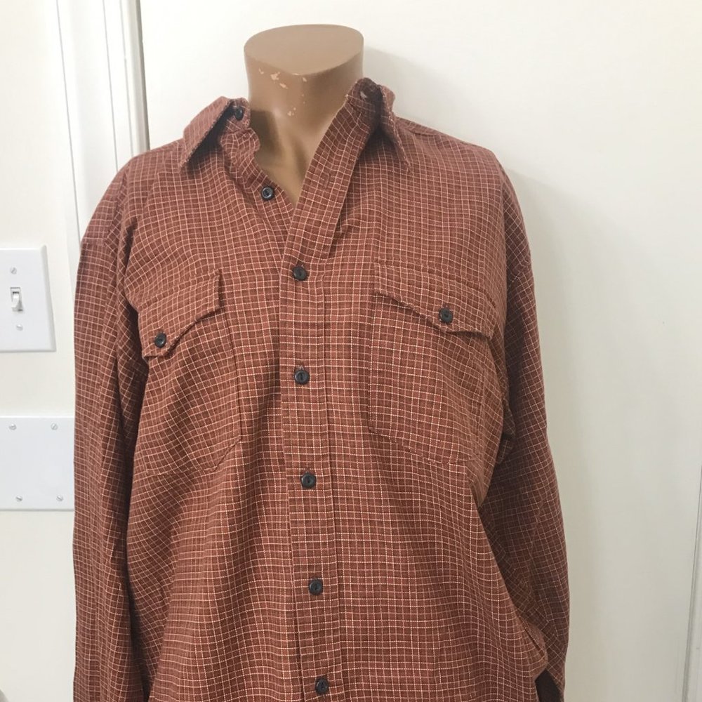 Ralph Lauren Double RL RRL Brown Checkered Casual Button Down Shirt